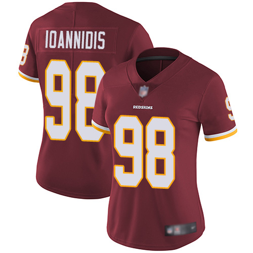 Washington Redskins Limited Burgundy Red Women Matt Ioannidis Home Jersey NFL Football #98 Vapor->youth nfl jersey->Youth Jersey
